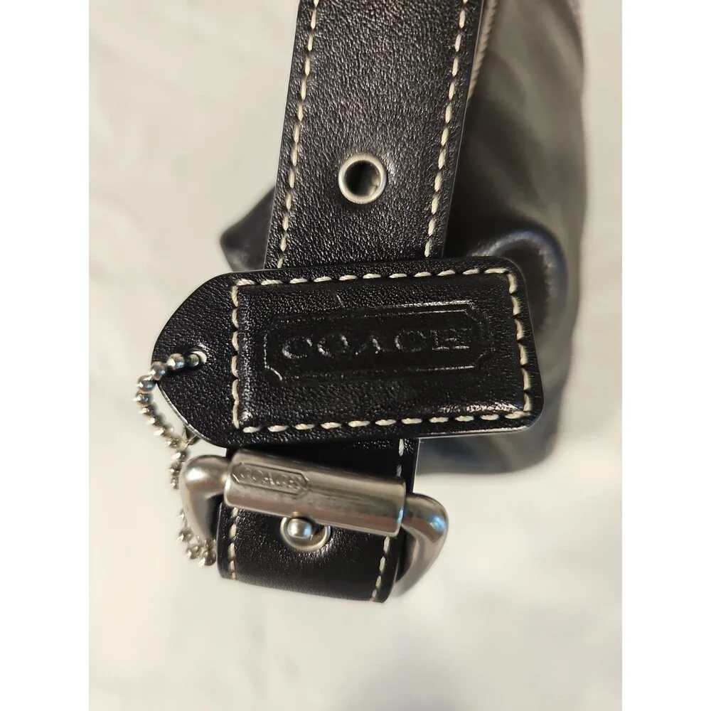 Vintage Coach 9564 Black Leather Legacy Demi Hobo Shoulder Bag Adjustable Strap
